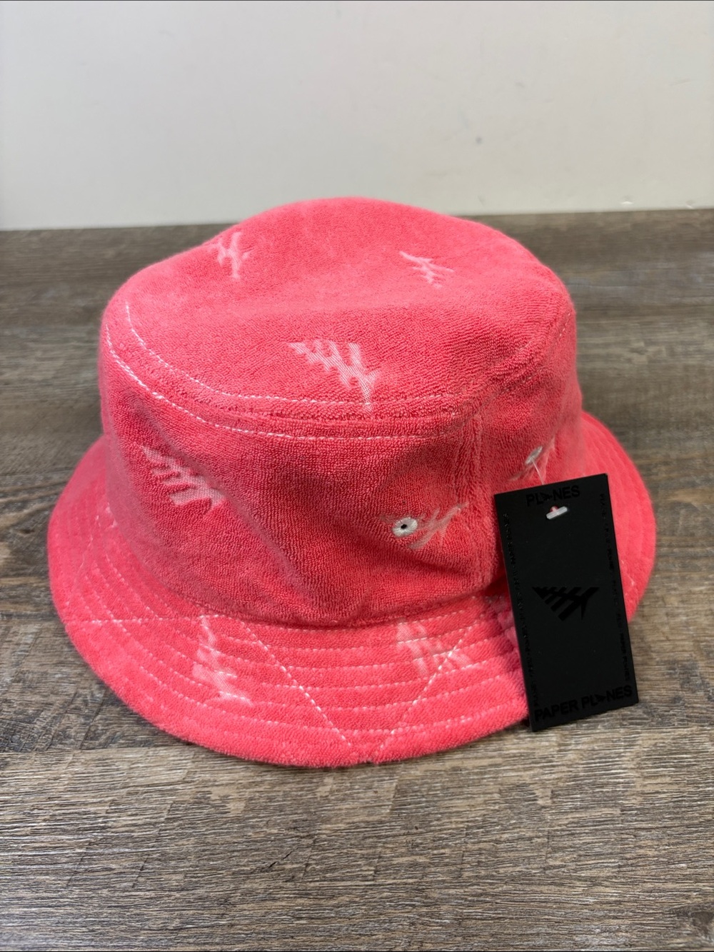 Paper Planes Terry Cloth Bucket Hat Sunkissed Pink S/M NWT